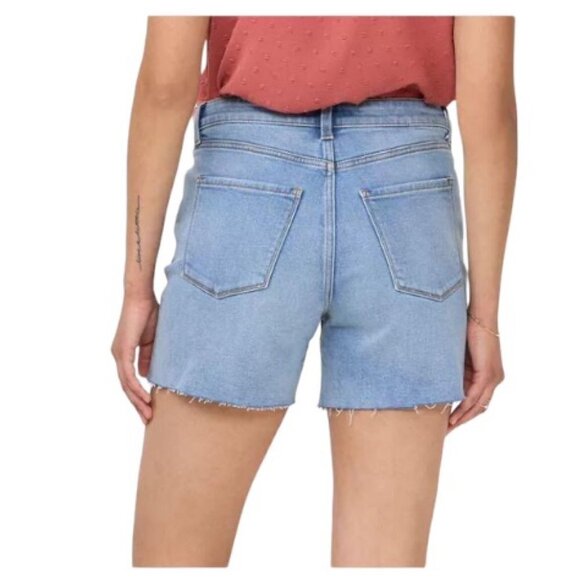 LC Lauren Conrad Womens High Rise Distressed Button Fly Jean Shorts Sz 14 New - Picture 2 of 8